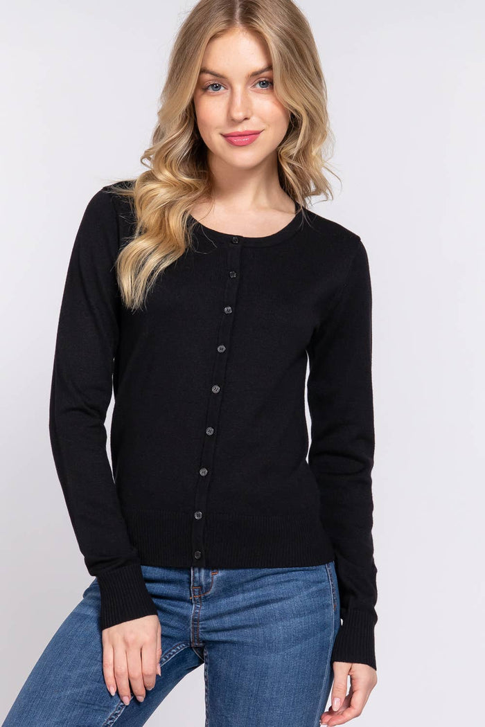 Button Down Sweater Cardigan
