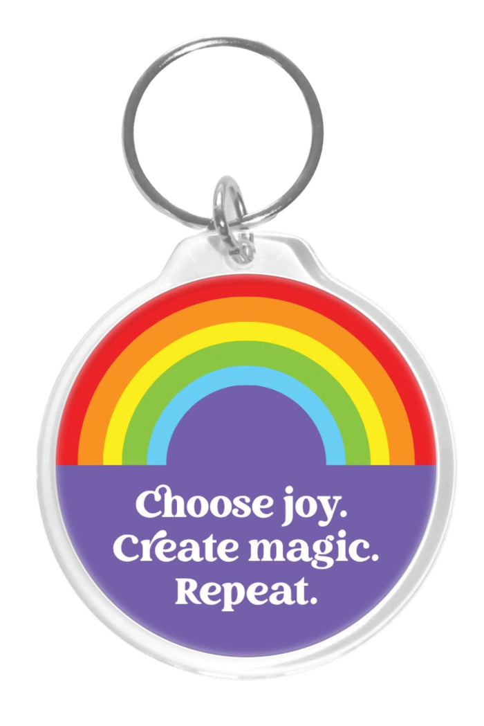 Choose Joy. Create Magic. Repeat. Keychain by Pride Socks