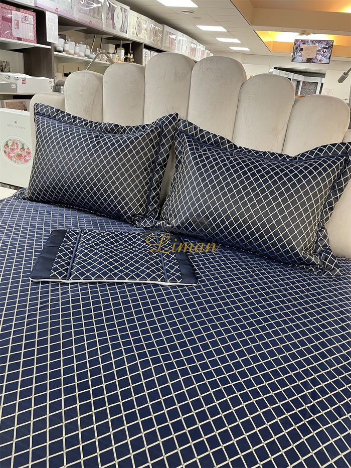 IPEKCE Ipekce Diva Bedspreiset 4 Delig Blauw