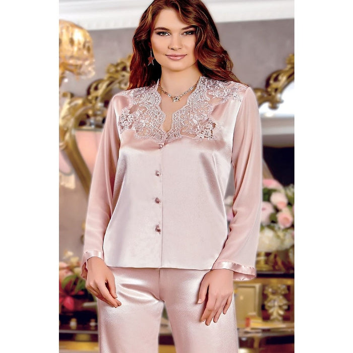 Liman Home Decor - Liman Online Jeremi Satijn Lingerieset 6 Delig Roze