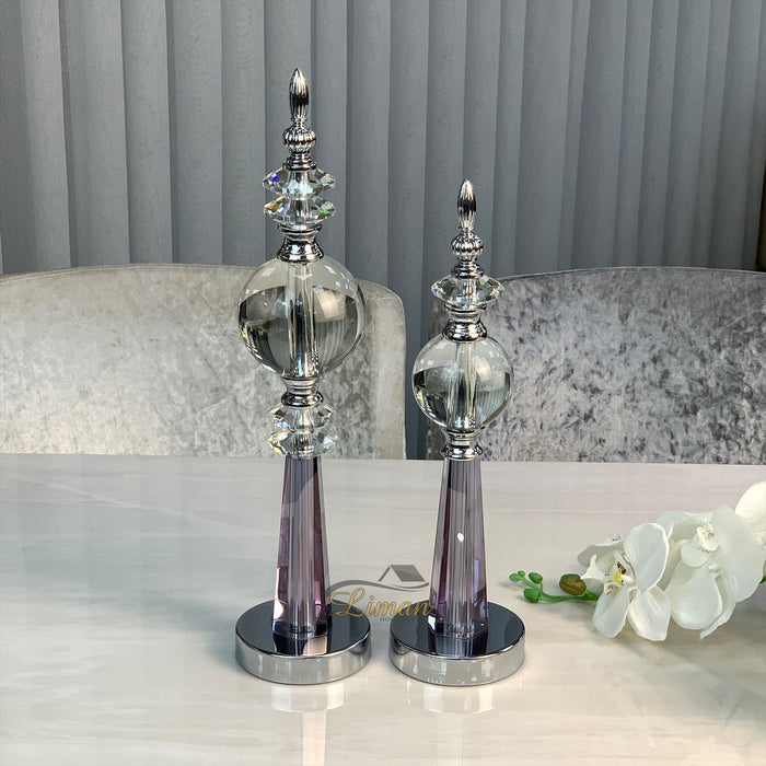 Liman Home Decor - Liman Online Kandelaar Met Bol 2 Delig Paars