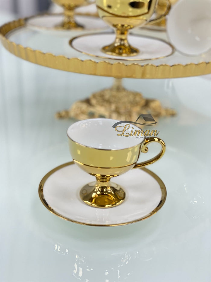 Liman Home Decor - Liman Online KOSOVA CAROLINA ESPRESSOSET 12 DELIG | 6 PERSOONS WIT