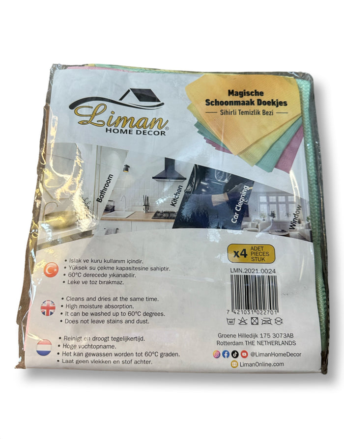 LIMAN Liman® Microfiber magische schoonmaak doekjes (4 stuks)