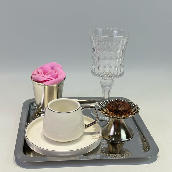 Liman Home Decor - Liman Online Papatya Lokumluk / Dessertschalen / Dip- / Sausschalen 9cc Zilver 6 Delig