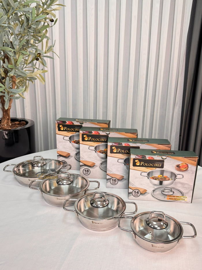 polochef Polochef Proline omeletset met deksel RVS | 20 cm