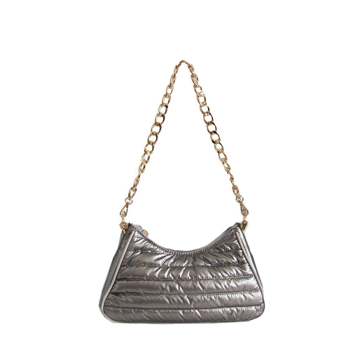 Puffer Shoulder or Crossbody Bag Gray