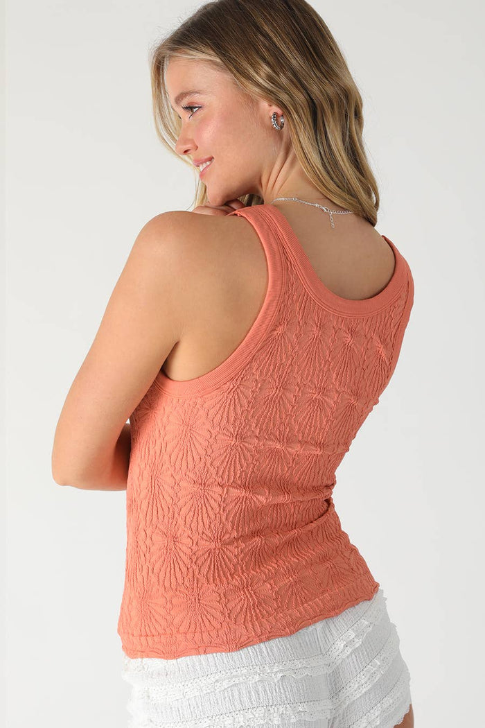 Reversible Lace Textured Tank Mousse