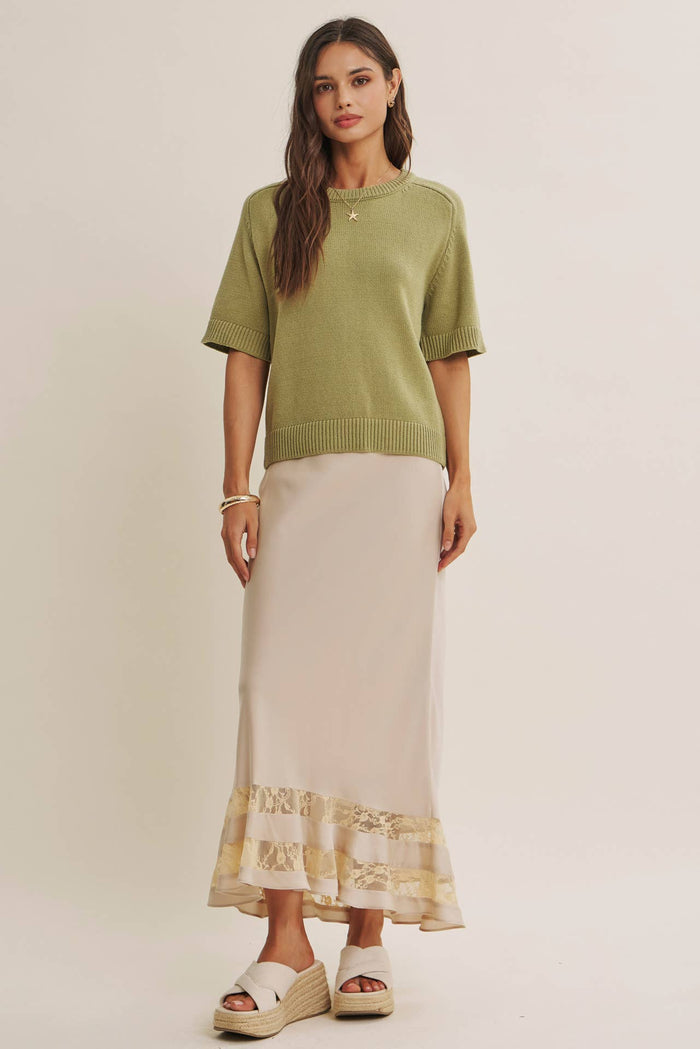 Soft Sweater Top with Raglan Sleeve