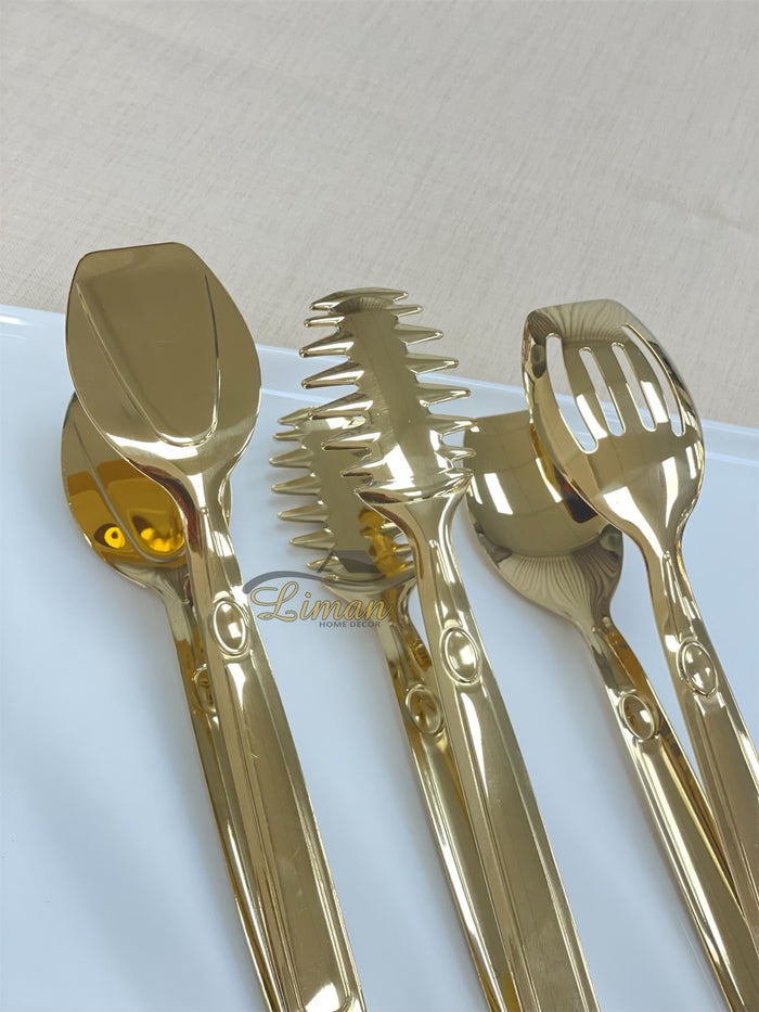 Liman Home Decor - Liman Online Titan Serveerset 3 Delig Goud