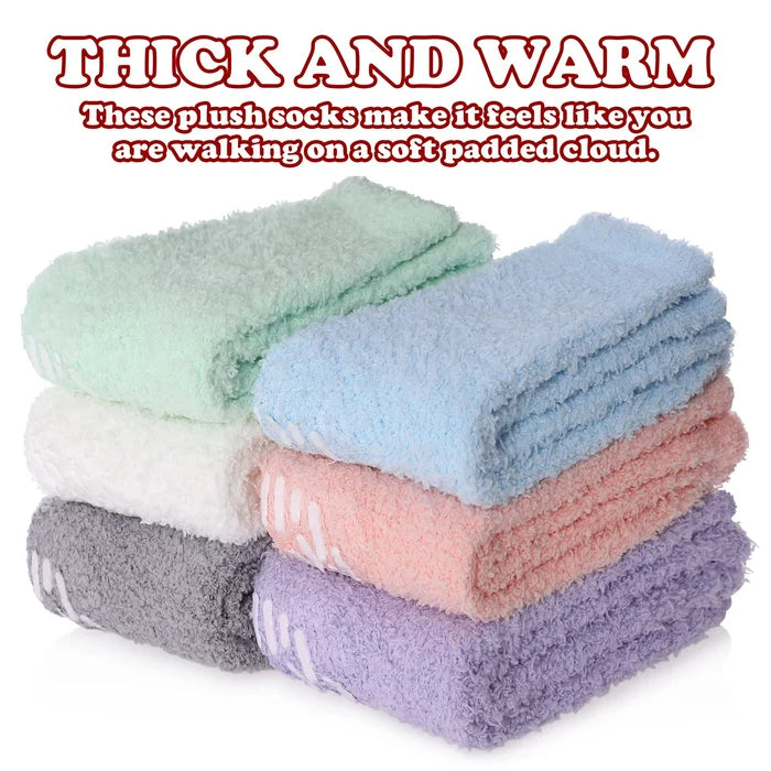 TRANSLINK Womens Fuzzy Socks Cozy Fluffy Winter Warm Slipper Socks Microfiber Soft Home Sleeping Crew Socks