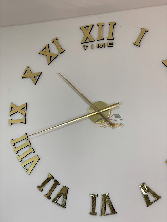 Liman Home Decor - Liman Online WANDKLOK ROMEINSE CIJFERS GOUD