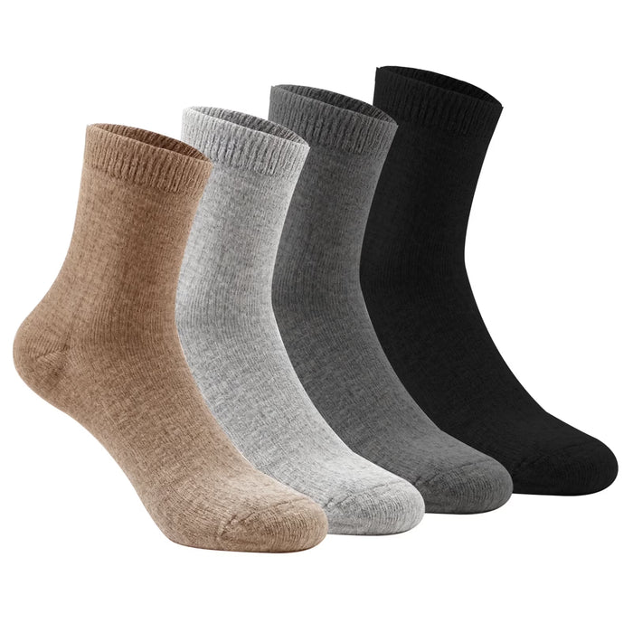 4 Pairs Men Women Merino Wool Hiking Socks Thermal Warm Crew Winter Boot Sock Gift Comfy Boot Work Socks