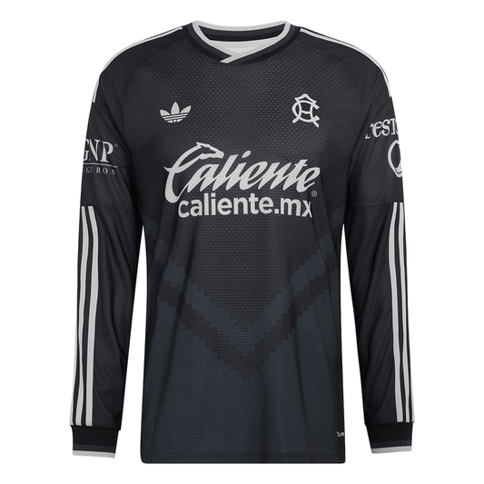 adidas Club America Authentic Long Sleeve Away Jersey 26/27 (Black/Carbon) | SoccerWearhouse