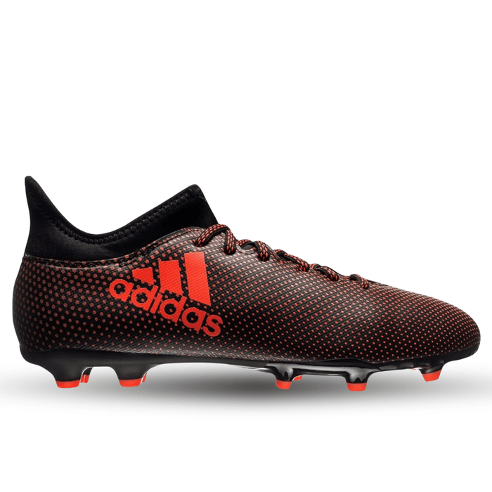 adidas Jr. X 17.3 FG Soccer Cleats (Black/Solar Red) | SoccerWearhouse