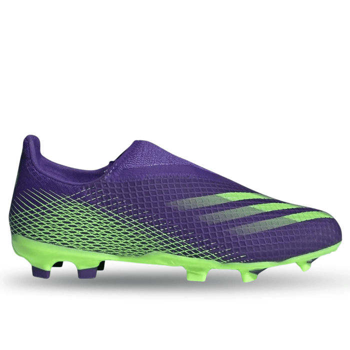 adidas Jr. X Ghosted .3 LL FG Soccer Cleats (Energy Ink/Signal Green) | SoccerWearhouse