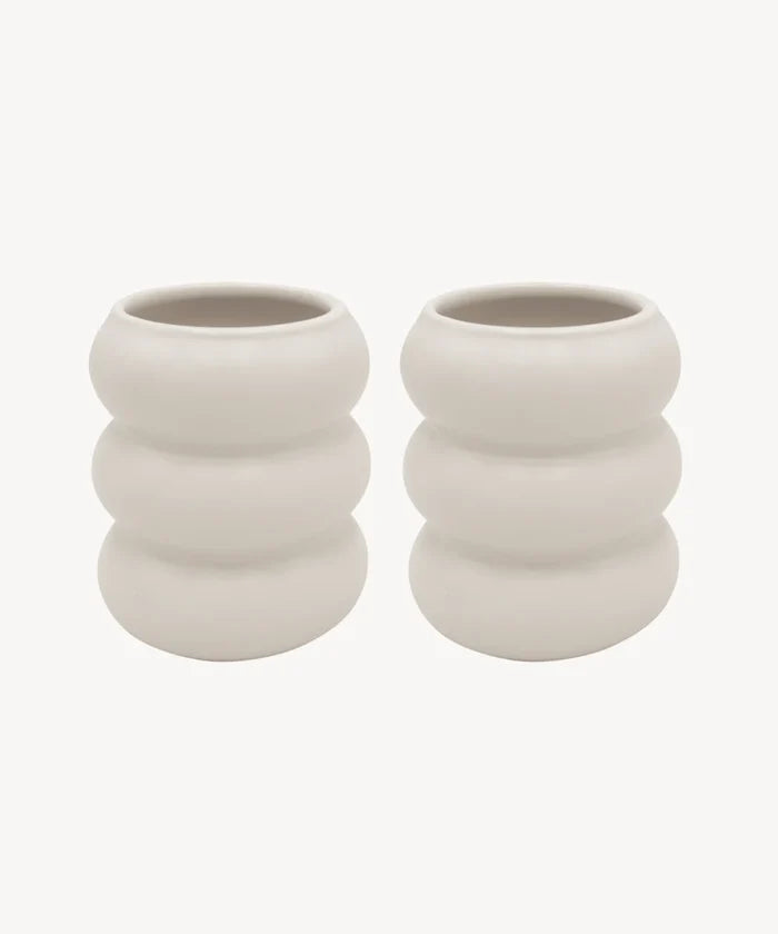 ZH Bobble keramieken Mok Beige | 2 Delig