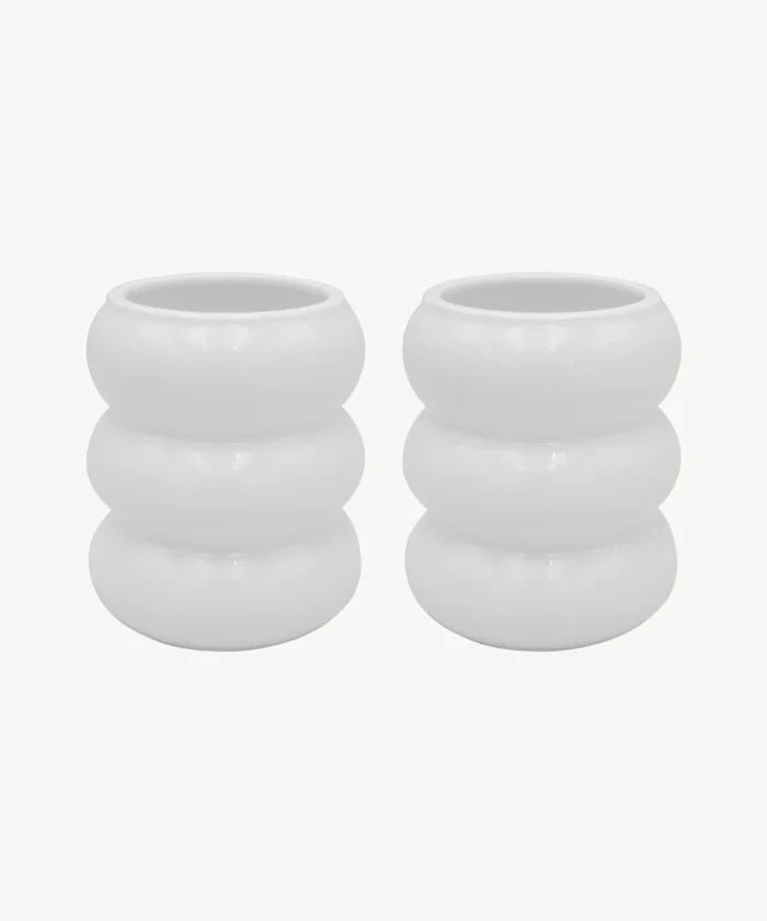 ZH Bobble keramieken Mok Wit  | 2 Delig