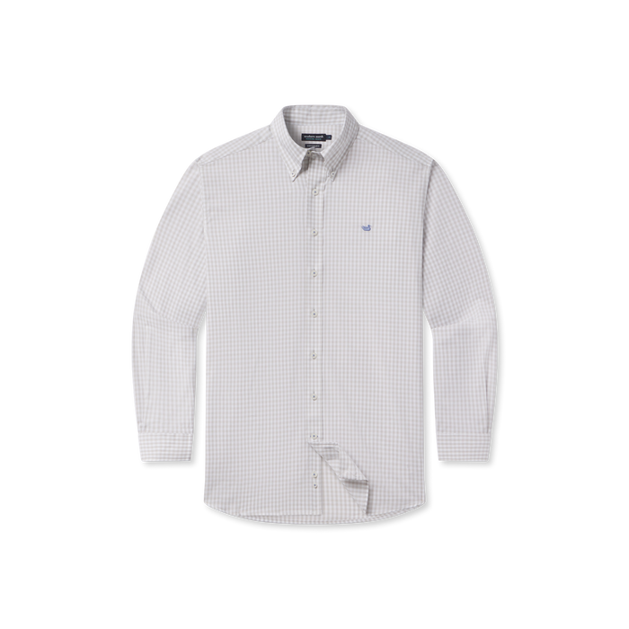Light Gray Gingham | Brentwood Gingham Performance Dress Shirt | Front