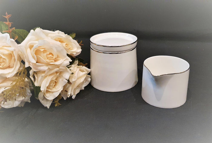 BRICARD PORCELAIN Bricard Lunel Suiker & Melkkanset 3 Delig Zilver