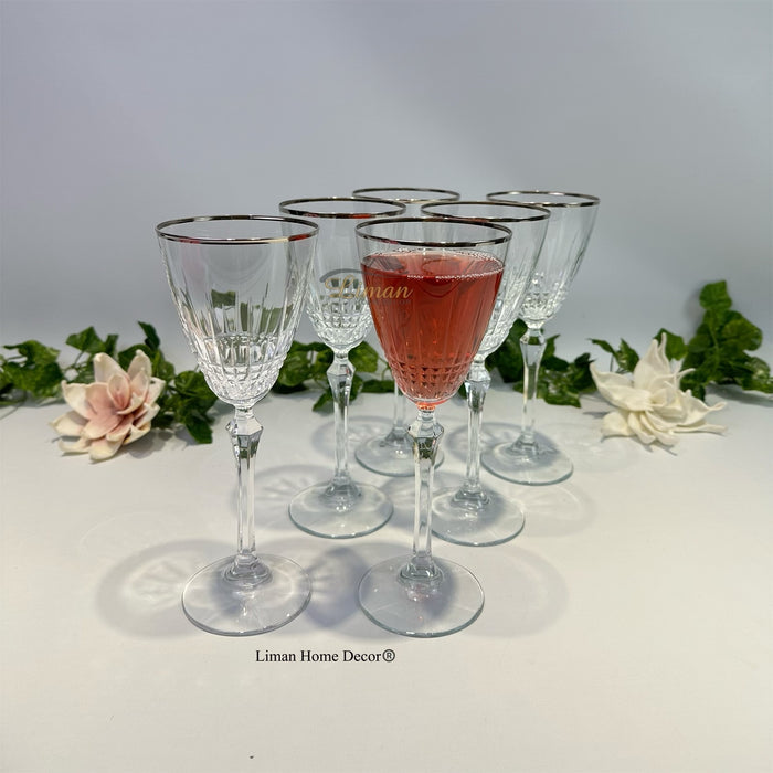 BRICARD PORCELAIN Bricard Celine Wijnglazen Zilver 6 Delig