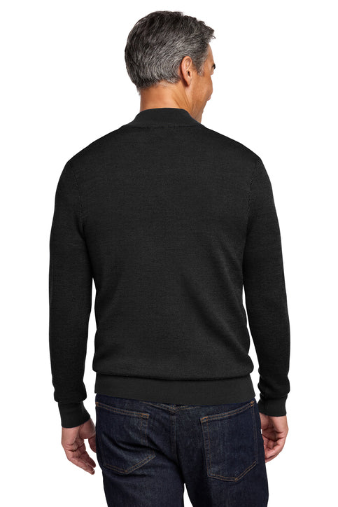 Brooks Brothers Washable Merino Birdseye 1/4-Zip Sweater