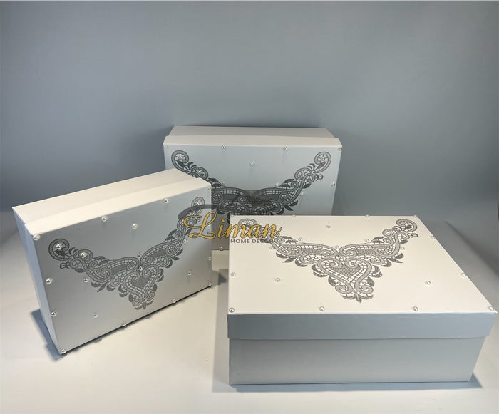 Liman Home Decor - Liman Online Bruid Doos Grijs 3 delig