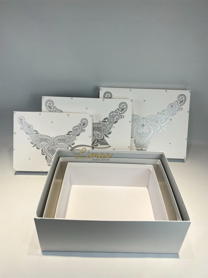 Liman Home Decor - Liman Online Bruid Doos Grijs 3 delig