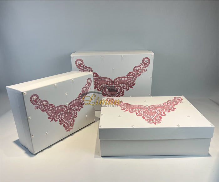 Liman Home Decor - Liman Online Bruid Doos Roze 3 delig