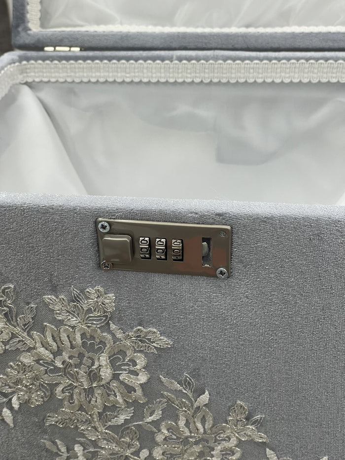 Liman Home Decor - Liman Online Bruiloft Enveloppendoos / Geldkist Grijs met Cijferslot
