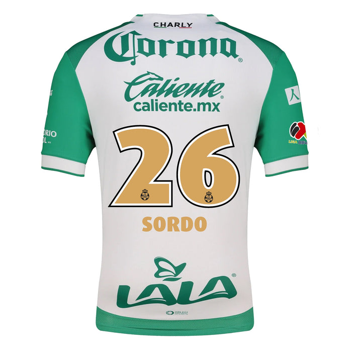 Charly Ramiro Sordo Men's Santos Laguna Home Jersey 25/26 w/ BBVA MX Patches (Green/White) | SoccerWearhouse