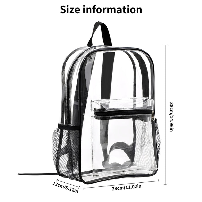 Clear Backpack Large Capacity With Waterproof PVC Plastic Material and Ruggedly Reinforced Shoulder Straps