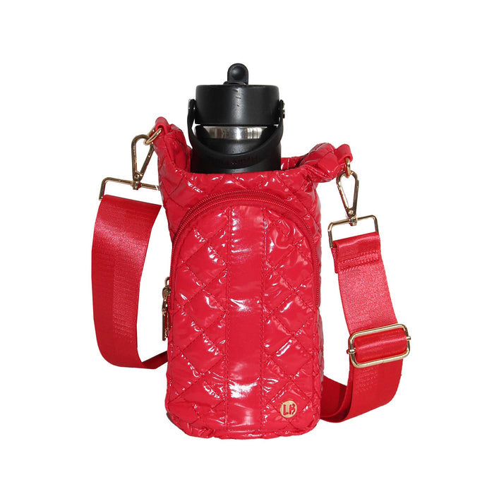 Drink Carrier Crossbody Bag Cup Holder Cherry Red