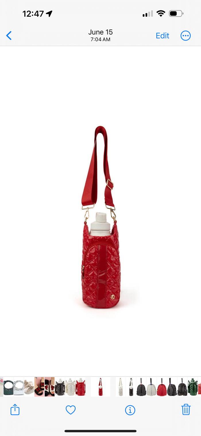 Drink Carrier Crossbody Bag Cup Holder Cherry Red
