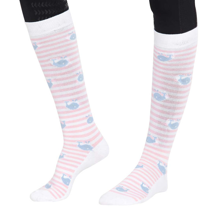 Equine Couture Ladies Whales Bamboo Knee Hi Socks - 3 Pack - Breeches.com