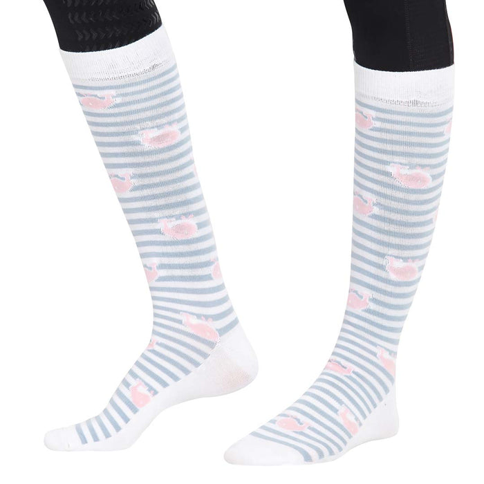 Equine Couture Ladies Whales Bamboo Knee Hi Socks - 3 Pack - Breeches.com