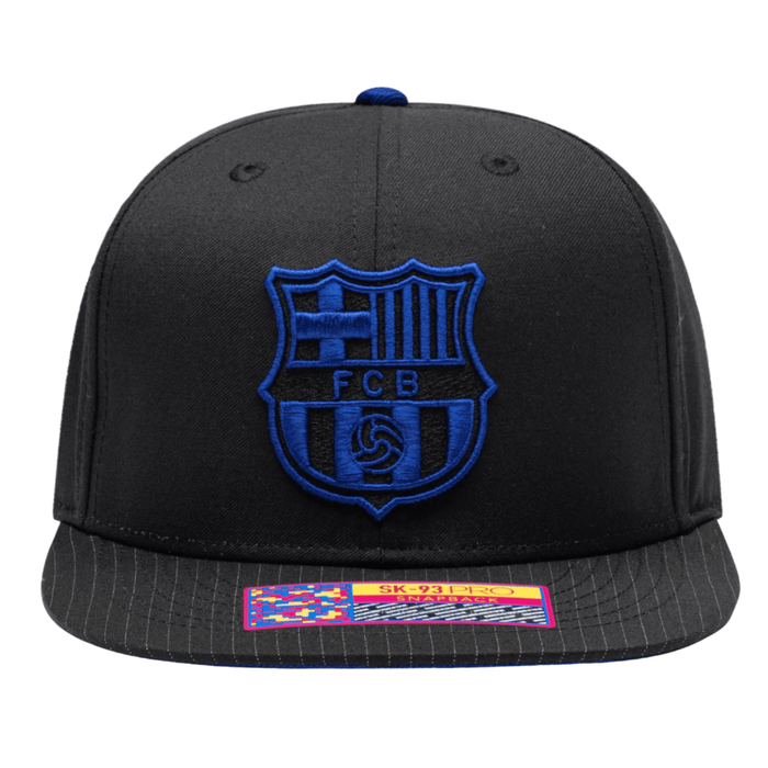 Fan Ink Barcelona Graduate Snapback Hat (Black) | SoccerWearhouse