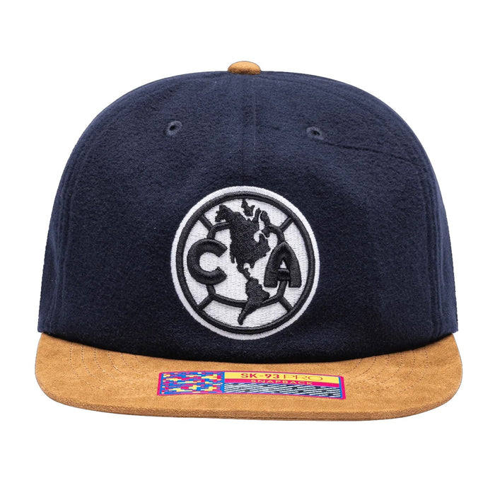 Fan Ink Club America Lafayette Snapback Hat (Navy/Brown) | SoccerWearhouse
