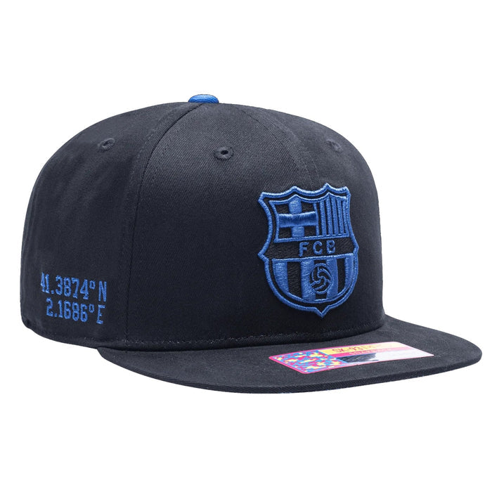 Fan Ink FC Barcelona Locale Snapback Hat (Black) | SoccerWearhouse