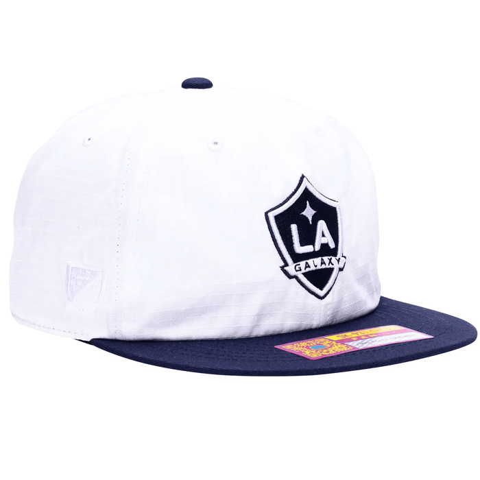 Fan Ink LA Galaxy Swingman Wax Snapback Hat (White/Navy) | SoccerWearhouse