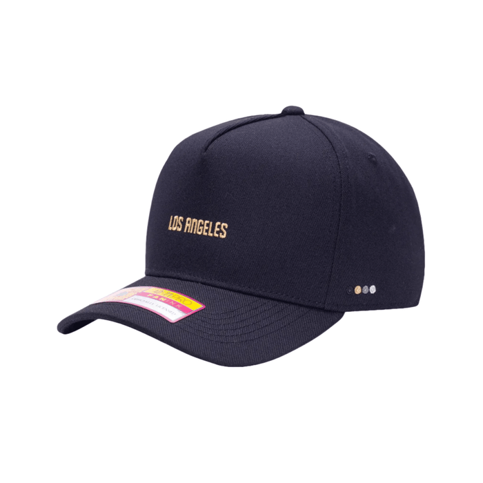Fan Ink LAFC Lettering Snapback Adjustable Hat (Black/Gold) | SoccerWearhouse