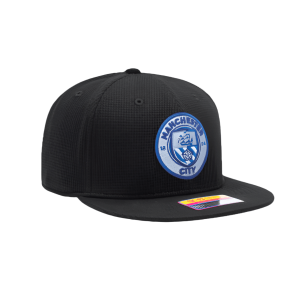 Fan Ink Manchester City Club Ink Snapback Adjustable Hat (Black/Blue) | SoccerWearhouse