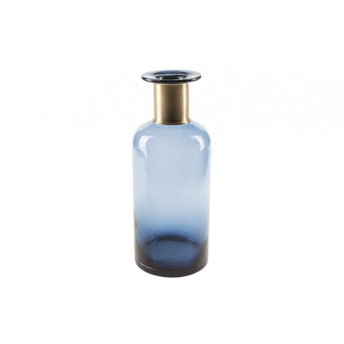 Liman Home Decor - Liman Online FLESVAAS DONKERBLAUW ROND GLAS 12X12XH30