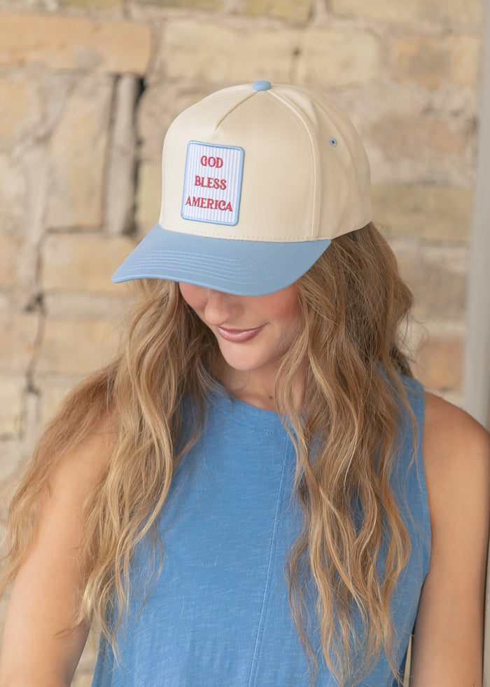 God Bless America Embroidered Trucker Hat Accessory