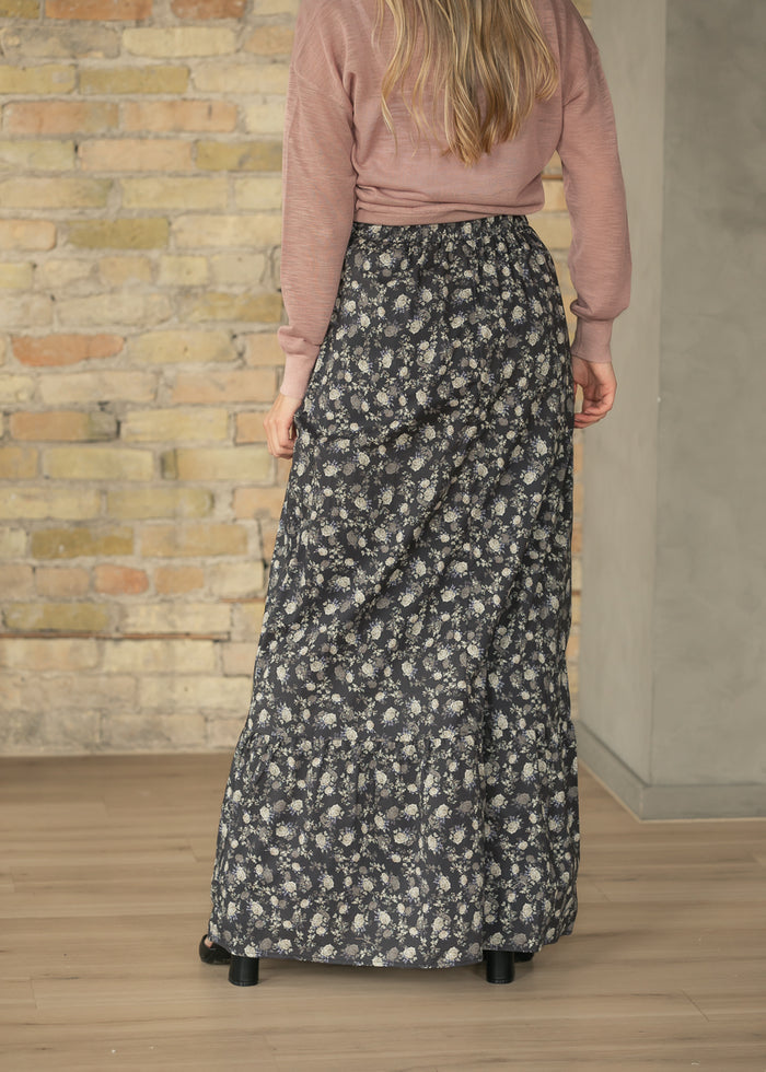 Havyn Dusty Purple Floral Lined Maxi Skirt IC Skirts