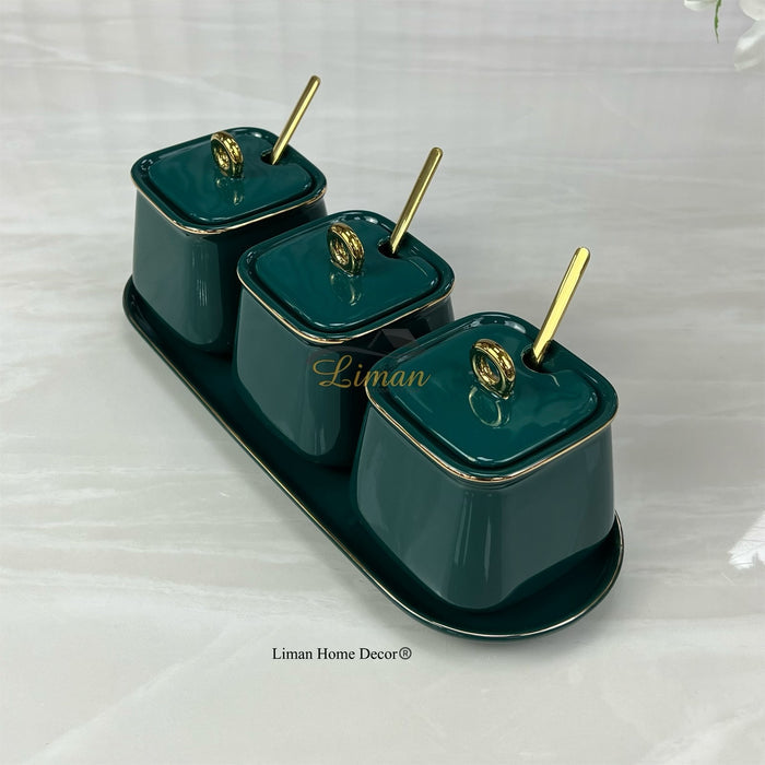 Liman Home Decor - Liman Online HAYAT KRUIDENSET GROEN / WIT