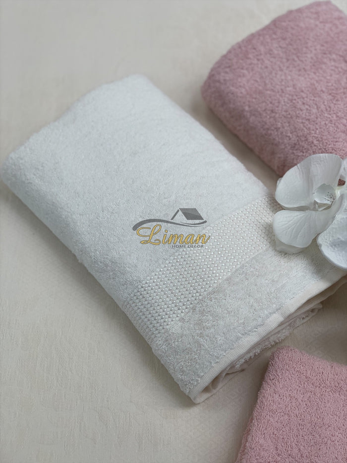 IPEKCE Ipekce Beril Handdoek set 4 Dlg Cream / Roze