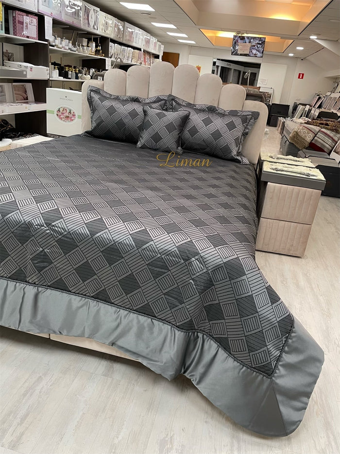 IPEKCE Ipekce Class Bedspreiset 4 Delig Antraciet