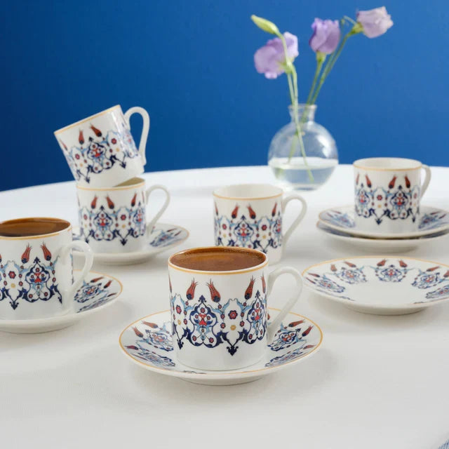 KARACA Karaca Haliç Espresso Koffieset 6-persoons 12-delig , 80 ml