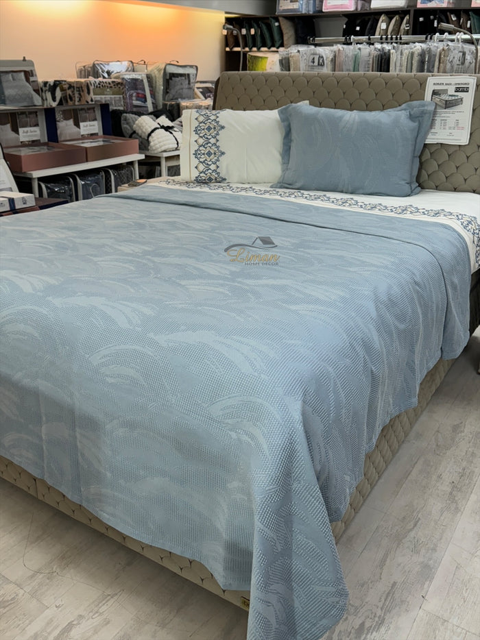 KARACA Karaca Home Blanche Waffle Bedspreiset Blauw
