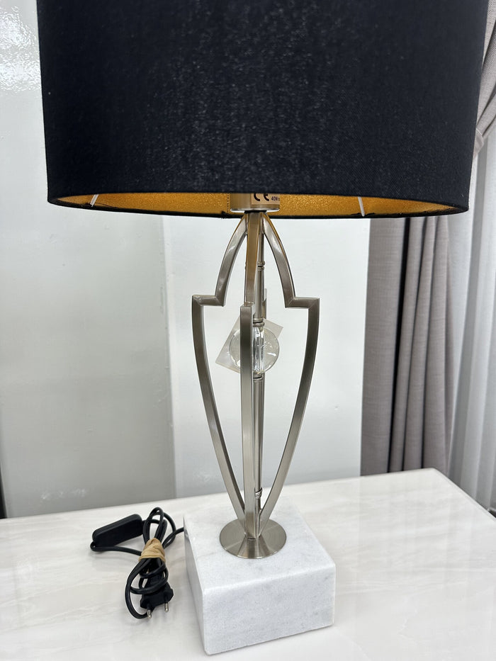 Liman Home Decor - Liman Online Milano Tafellamp Metaal Zilver Marmer Voet